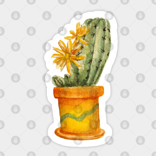 Watercolor cactus Sticker by lisenok